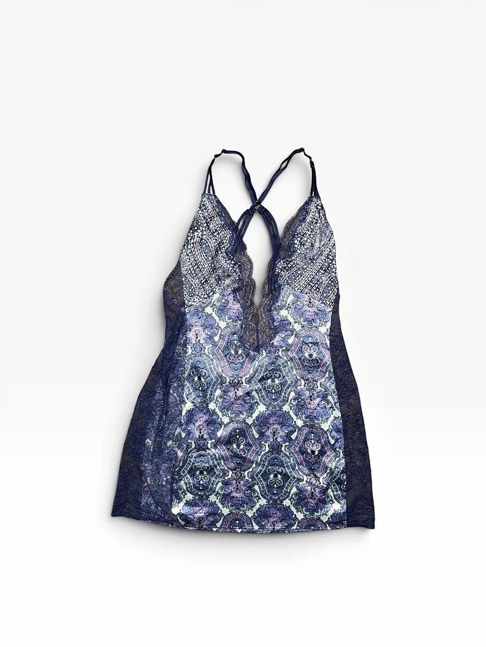 Victoria's Secret Paisley Night Sleep on Dress Gown Blue & Purple Medium